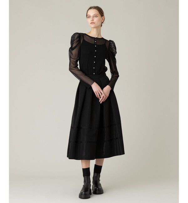 LOULOU WILLOUGHBY「【LOULOU WILLOUGHBY】ドットチュールジコスリーブプルオーバー」|Tシャツ・カットソー|