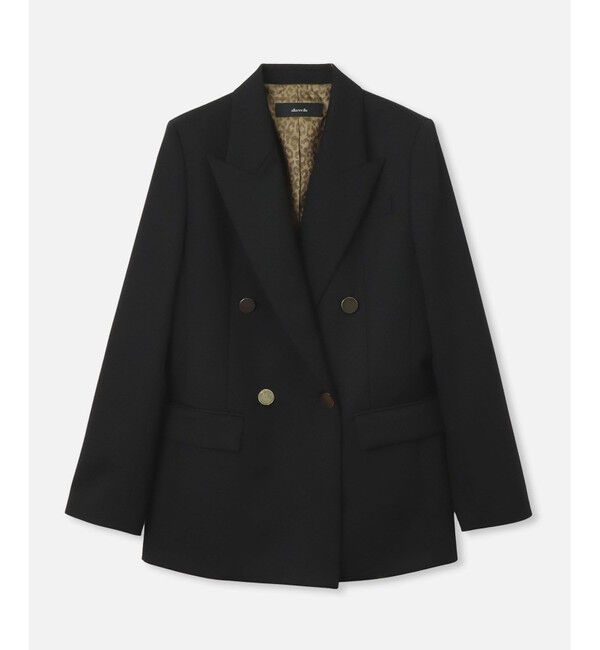 allureville「◇ウールギャバダブルジャケット」|テーラードジャケット|ブラック