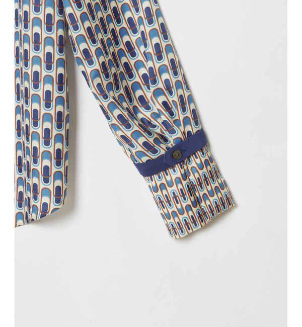 allureville「幾何学プリント配色ナロータイブラウス」|シャツ・ブラウス|