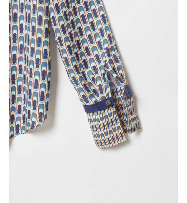 allureville「幾何学プリント配色ナロータイブラウス」|シャツ・ブラウス|