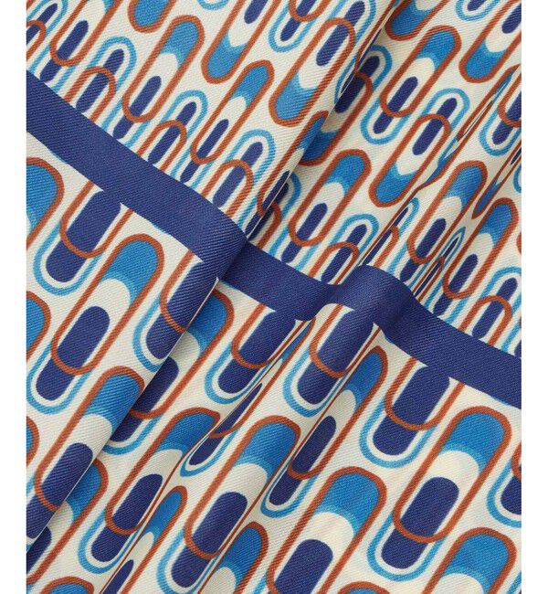 allureville「幾何学プリント配色ナロータイブラウス」|シャツ・ブラウス|