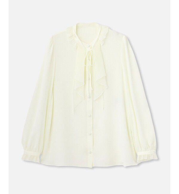 LOULOU WILLOUGHBY「【LOULOU WILLOUGHBY】ヨーリューフリルタイブラウス」|シャツ・ブラウス|オフホワイト