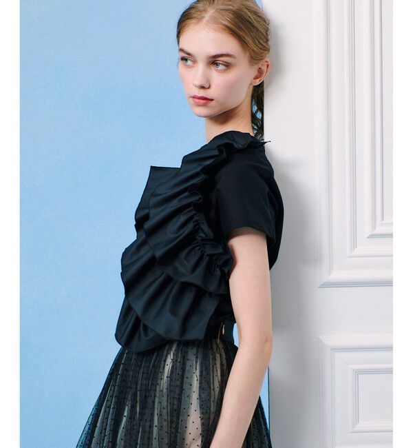 LOULOU WILLOUGHBY「【LOULOU WILLOUGHBY】ギャザーレイヤーＴシャツ」|Tシャツ・カットソー|