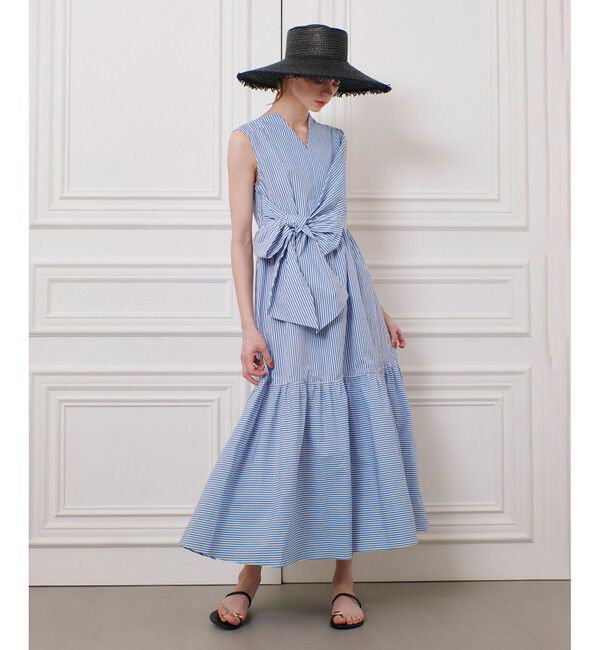 LOULOU WILLOUGHBY「【LOULOU WILLOUGHBY】ストライプリボンワンピース」|ワンピース|