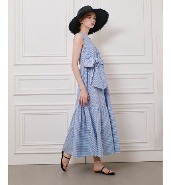 LOULOU WILLOUGHBY「【LOULOU WILLOUGHBY】ストライプリボンワンピース」|ワンピース|