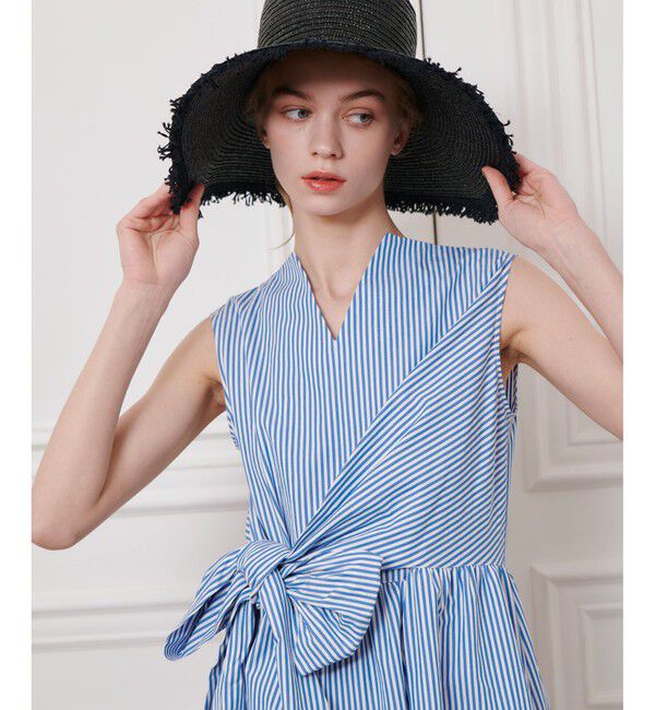 LOULOU WILLOUGHBY「【LOULOU WILLOUGHBY】ストライプリボンワンピース」|ワンピース|