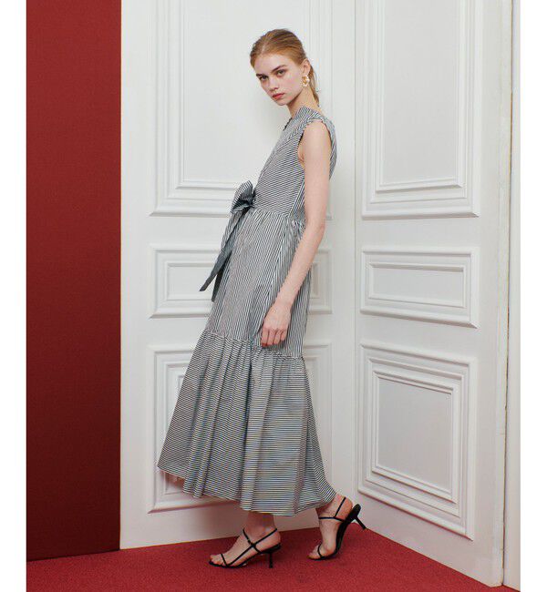 LOULOU WILLOUGHBY「【LOULOU WILLOUGHBY】ストライプリボンワンピース」|ワンピース|