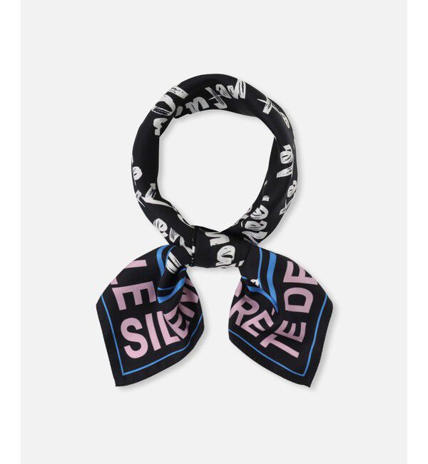 allureville「フォントロゴスカーフ」|バンダナ・スカーフ|ブラック