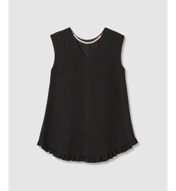 LOULOU WILLOUGHBY「【LOULOU WILLOUGHBY】パールネックレス付きフリルブラウス」|シャツ・ブラウス|