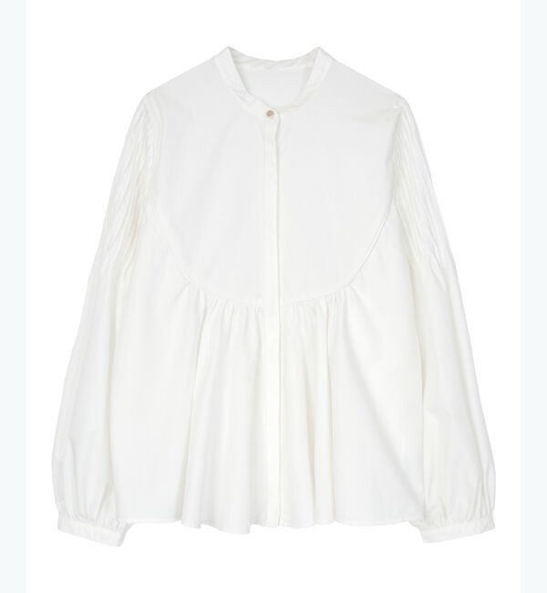 ur's「デザインスリーブバンドカラーフレアシャツ」|シャツ・ブラウス|