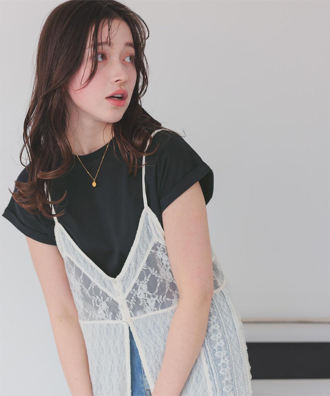 titivate「汗染み防止ダブルカフスTシャツ」|Tシャツ・カットソー|ブラック