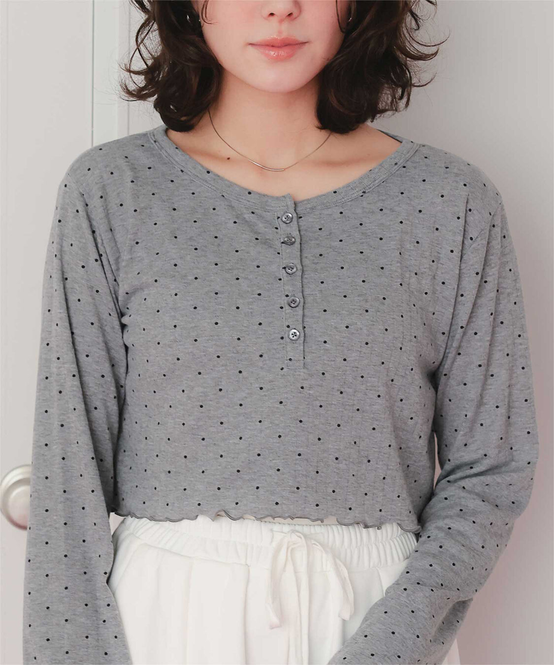 titivate「コンパクトヘンリーネックロングスリーブトップス」|Tシャツ・カットソー|ドット2