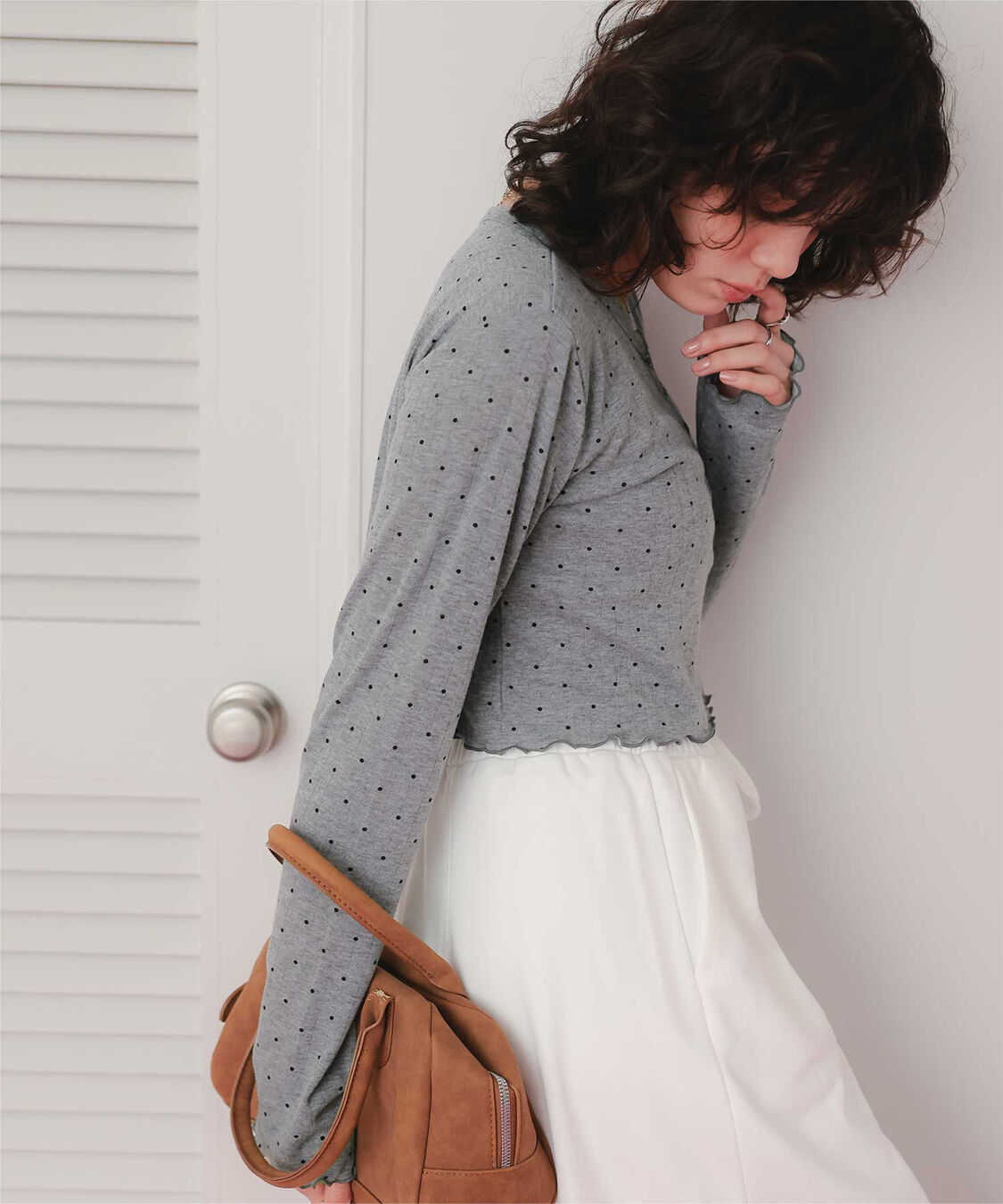 titivate「コンパクトヘンリーネックロングスリーブトップス」|Tシャツ・カットソー|