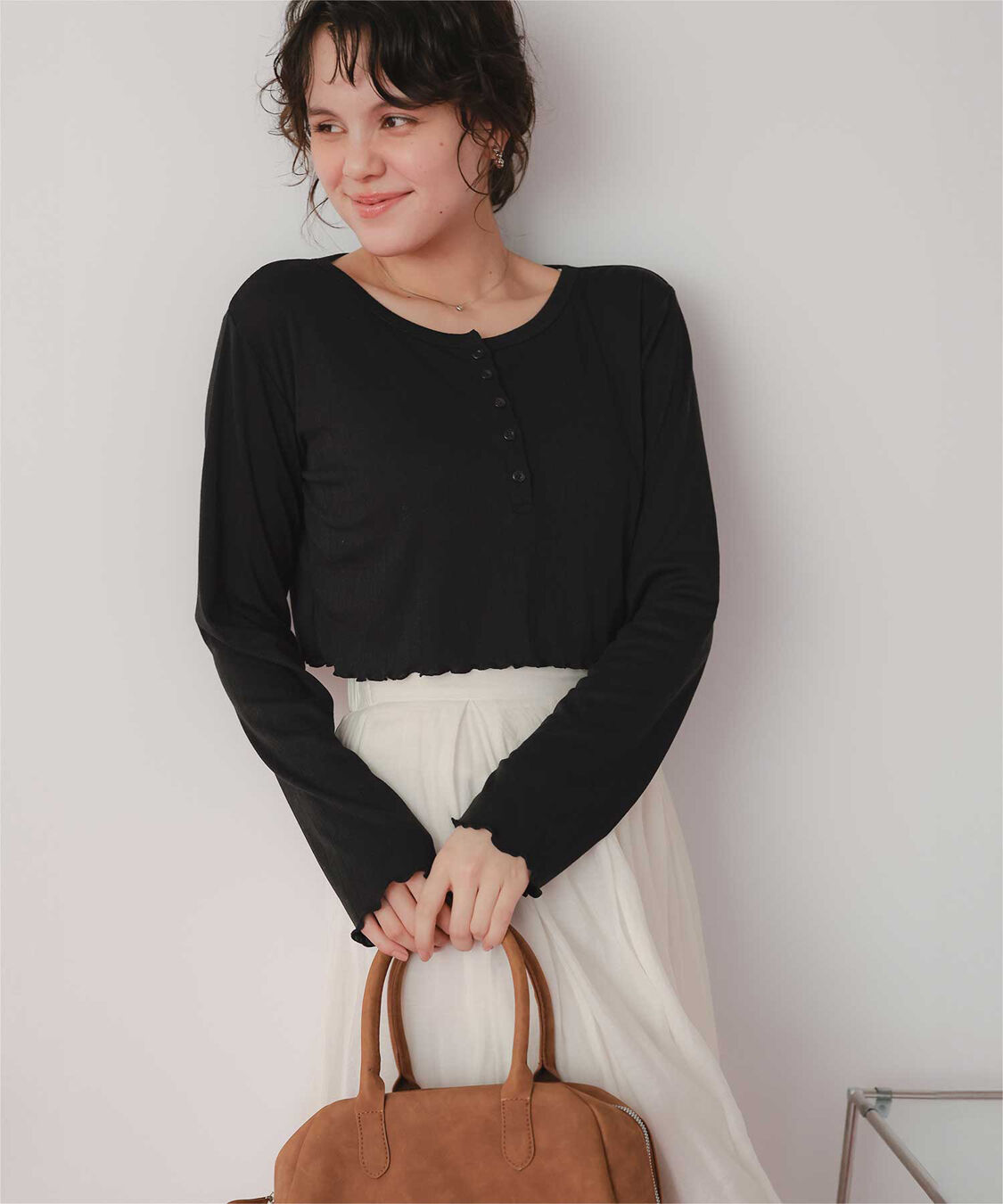 titivate「コンパクトヘンリーネックロングスリーブトップス」|Tシャツ・カットソー|