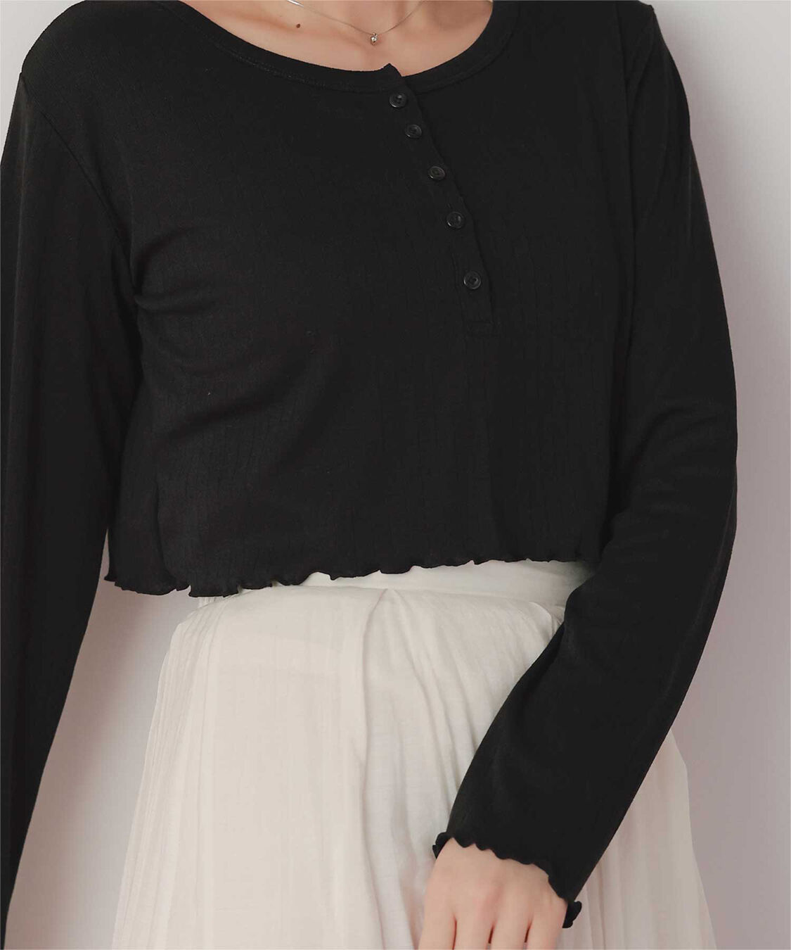 titivate「コンパクトヘンリーネックロングスリーブトップス」|Tシャツ・カットソー|