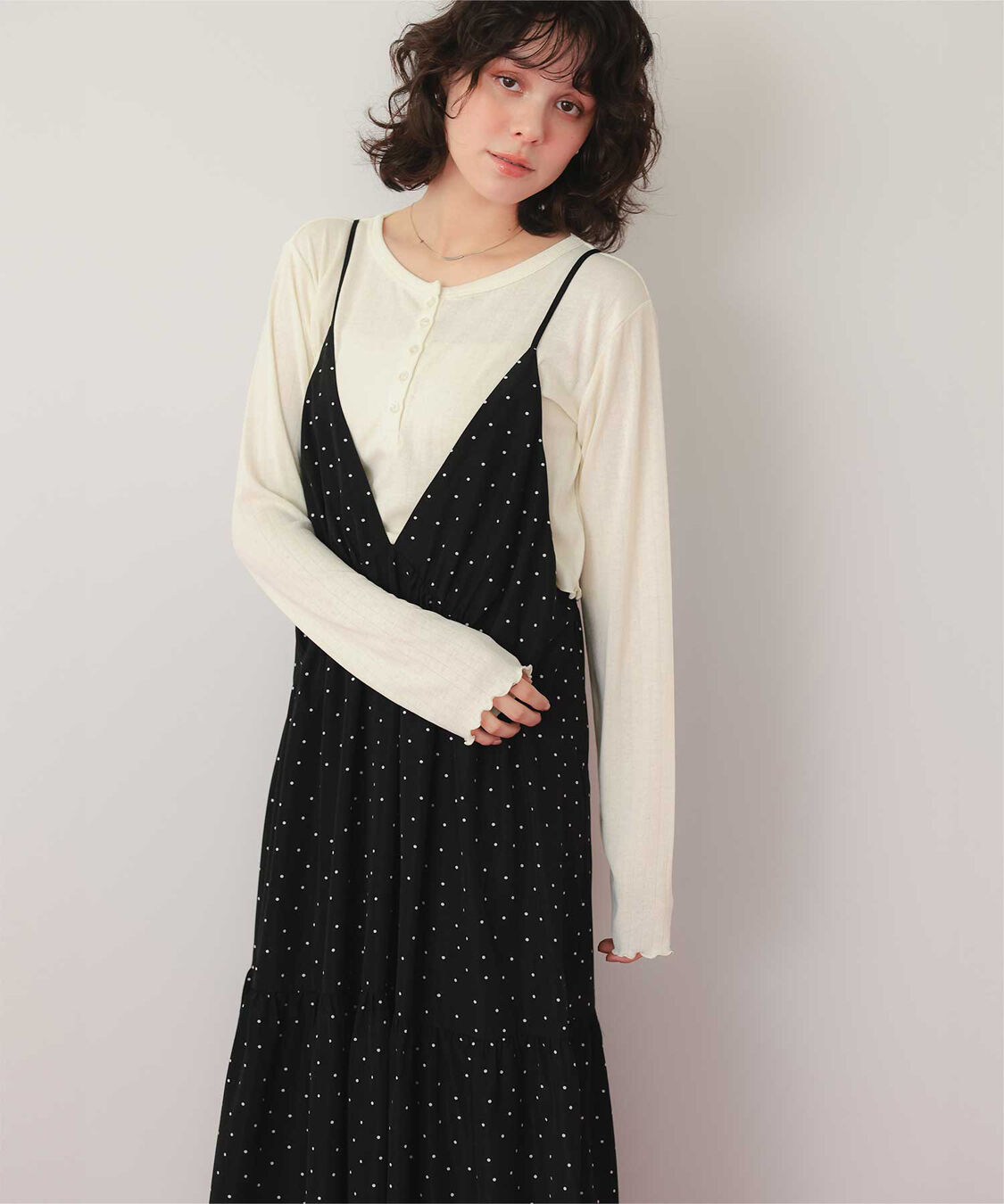 titivate「コンパクトヘンリーネックロングスリーブトップス」|Tシャツ・カットソー|