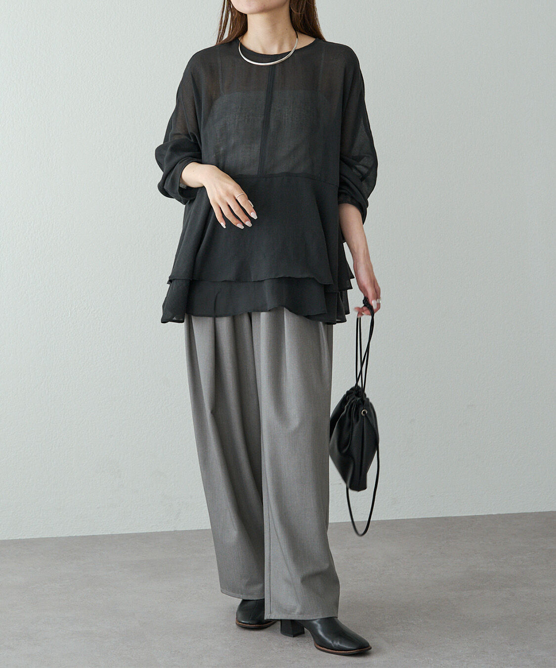  「【新色追加】ツータックウエストゴムストレッチパンツ」|その他|