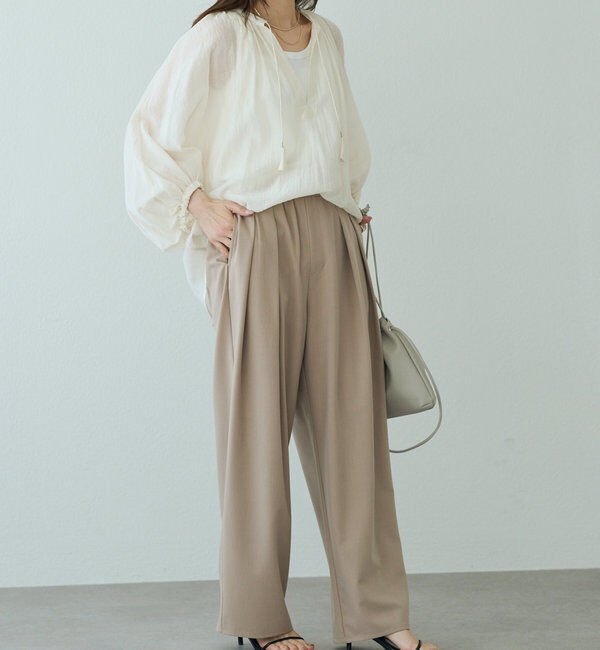  「【新色追加】ツータックウエストゴムストレッチパンツ」|その他|