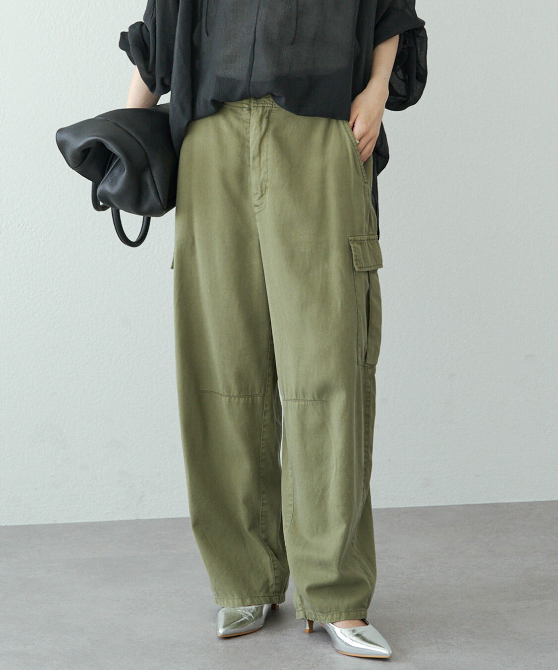  「カーブシルエットカーゴパンツ」|その他|カーキ
