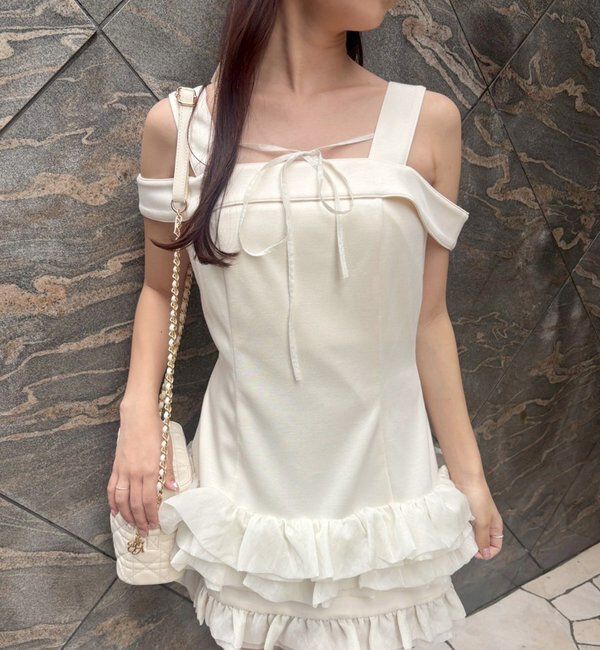  「【お揃いcollection】フリルミニワンピ」|ワンピース|