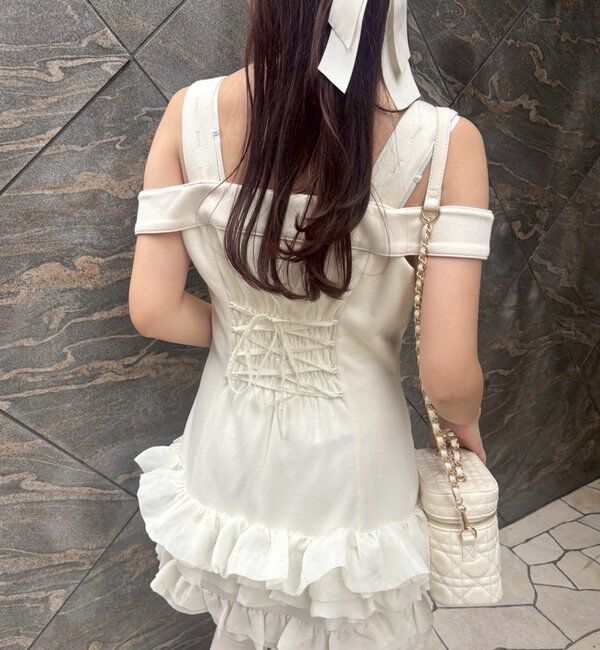  「【お揃いcollection】フリルミニワンピ」|ワンピース|