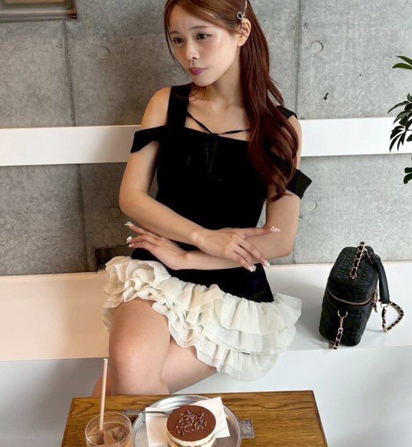  「【お揃いcollection】フリルミニワンピ」|ワンピース|