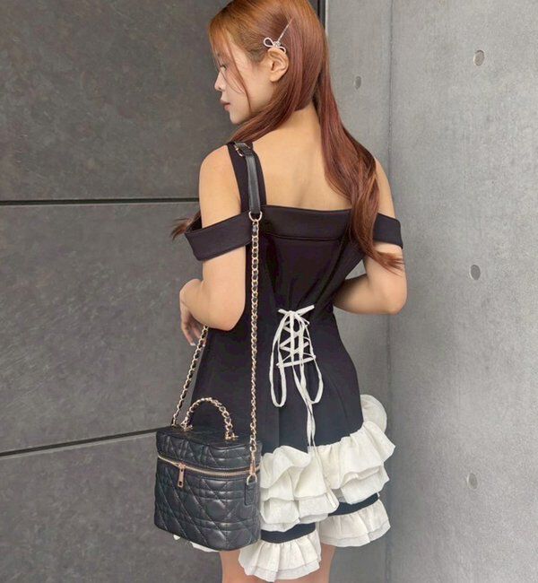  「【お揃いcollection】フリルミニワンピ」|ワンピース|