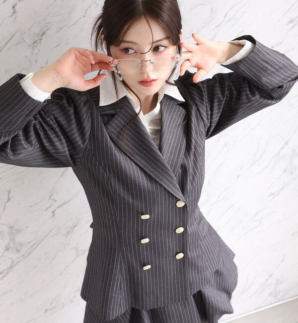  「【premiumorder】後ろレースアップテーラードジャケット/SM展開」|テーラードジャケット|