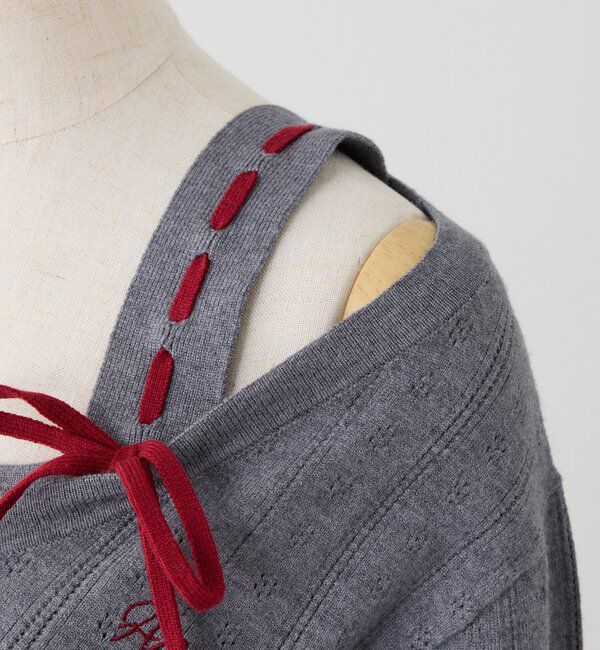  「【Heart collection】ハートボタンビスチェセットカーディガン」|ニット・セーター|