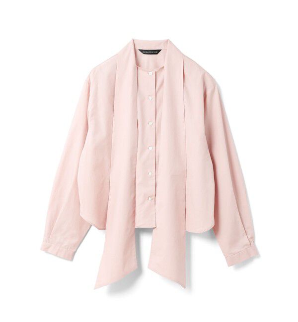 mizuiro ind「mizuiro ind ロングタイカラーシャツ」|シャツ・ブラウス|スモークピンク