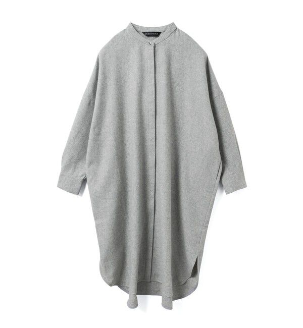 mizuiro ind「mizuiro ind ウールブレンドスタンドカラーシャツワンピース」|ワンピース|