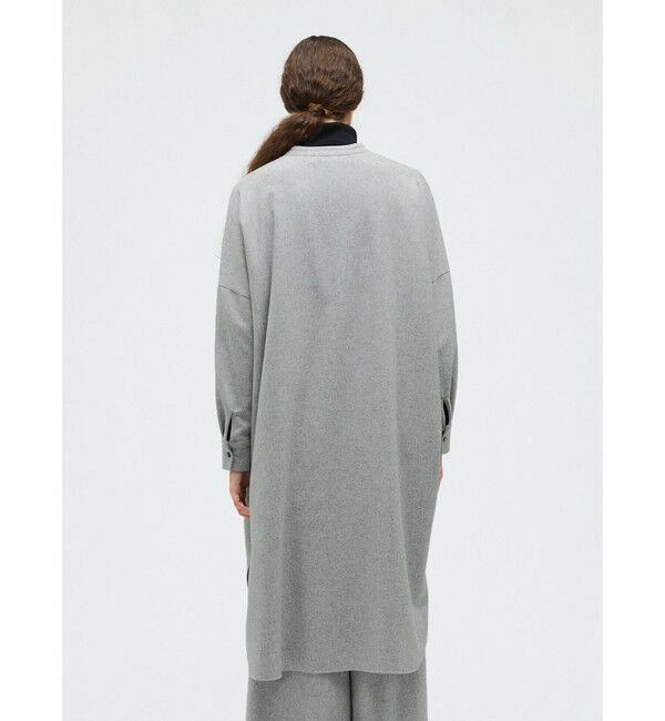 mizuiro ind「mizuiro ind ウールブレンドスタンドカラーシャツワンピース」|ワンピース|