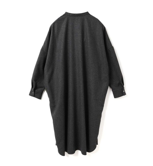 mizuiro ind「mizuiro ind ウールブレンドスタンドカラーシャツワンピース」|ワンピース|