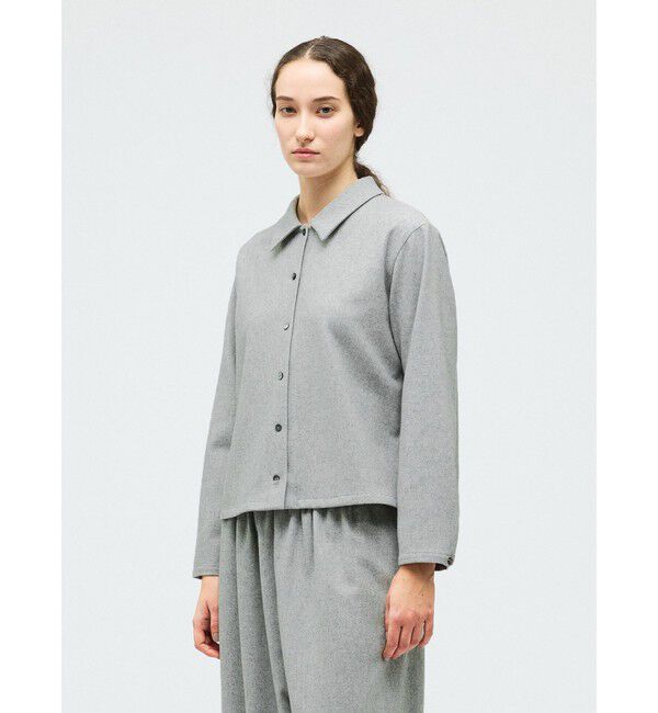 mizuiro ind「mizuiro ind ウールブレンドベーシックシャツ」|シャツ・ブラウス|