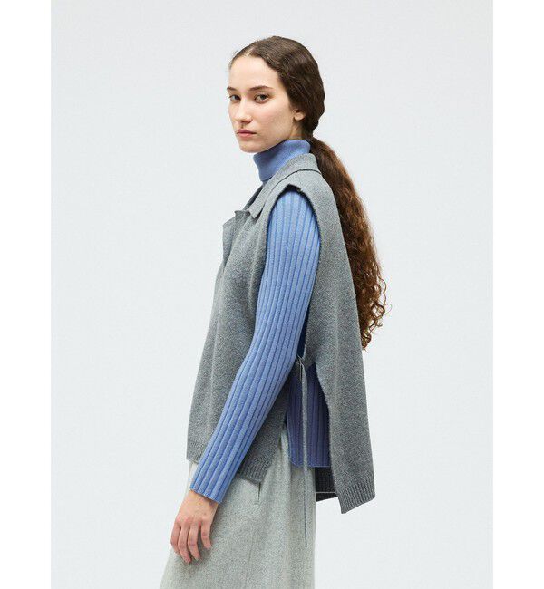 mizuiro ind「mizuiro ind スキッパーニットベスト」|ベスト・ジレ|