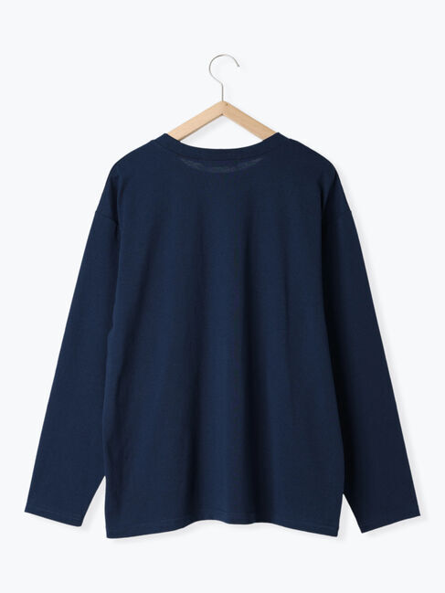 Samansa Mos2 blue「◎発泡プリントロゴロンT」|Tシャツ・カットソー|