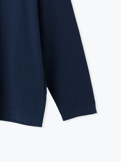 Samansa Mos2 blue「◎発泡プリントロゴロンT」|Tシャツ・カットソー|