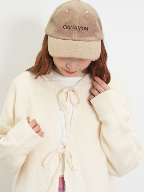 Samansa Mos2「フード付リボンカーディガン」|カーディガン|オフホワイト