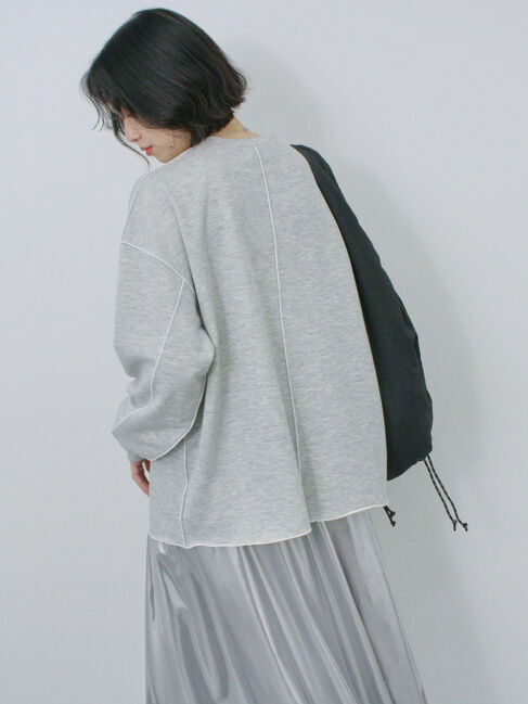 Samansa Mos2 blue「◎配色メロウ裏毛プルオーバー」|Tシャツ・カットソー|