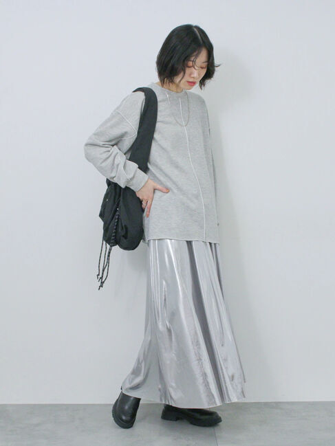 Samansa Mos2 blue「◎配色メロウ裏毛プルオーバー」|Tシャツ・カットソー|