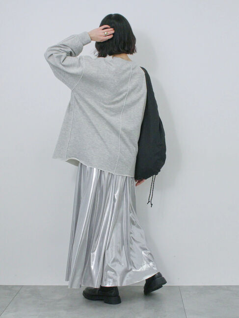 Samansa Mos2 blue「◎配色メロウ裏毛プルオーバー」|Tシャツ・カットソー|