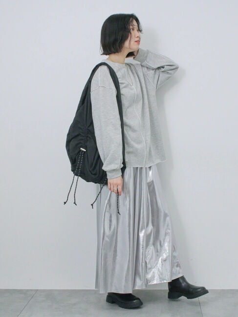 Samansa Mos2 blue「◎配色メロウ裏毛プルオーバー」|Tシャツ・カットソー|