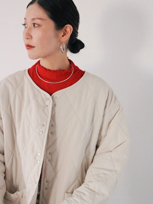 Samansa Mos2 blue「キルトミドルコート」|その他|