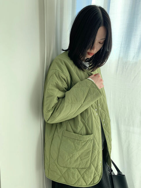 Samansa Mos2 blue「キルトミドルコート」|その他|