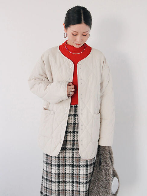 Samansa Mos2 blue「キルトミドルコート」|その他|