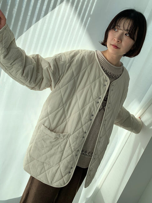 Samansa Mos2 blue「キルトミドルコート」|その他|