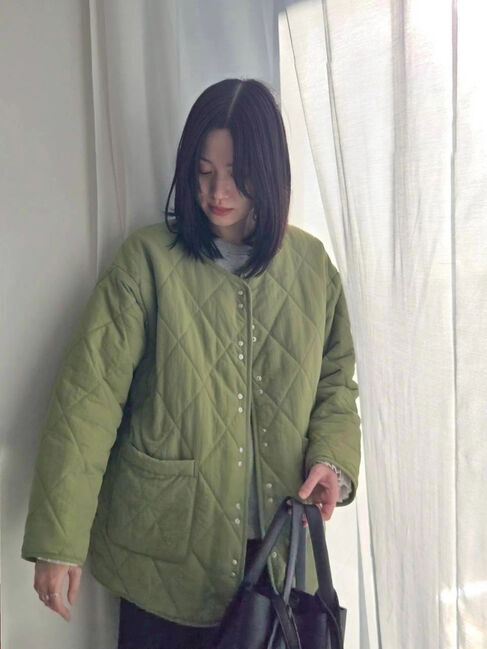 Samansa Mos2 blue「キルトミドルコート」|その他|