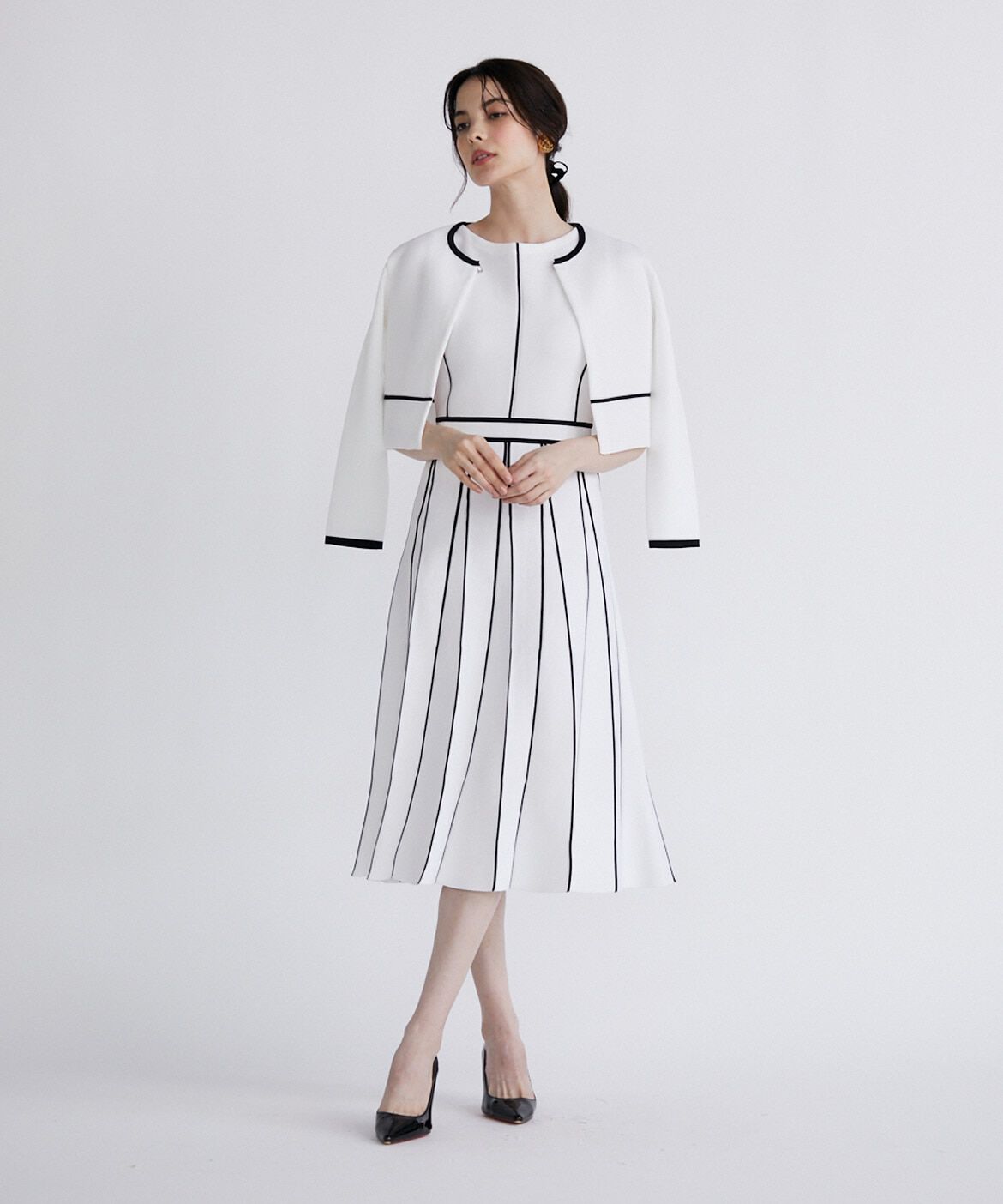 Maglie le cassetto「《M Maglie le cassetto》ラインクルーカーディガン」|カーディガン|