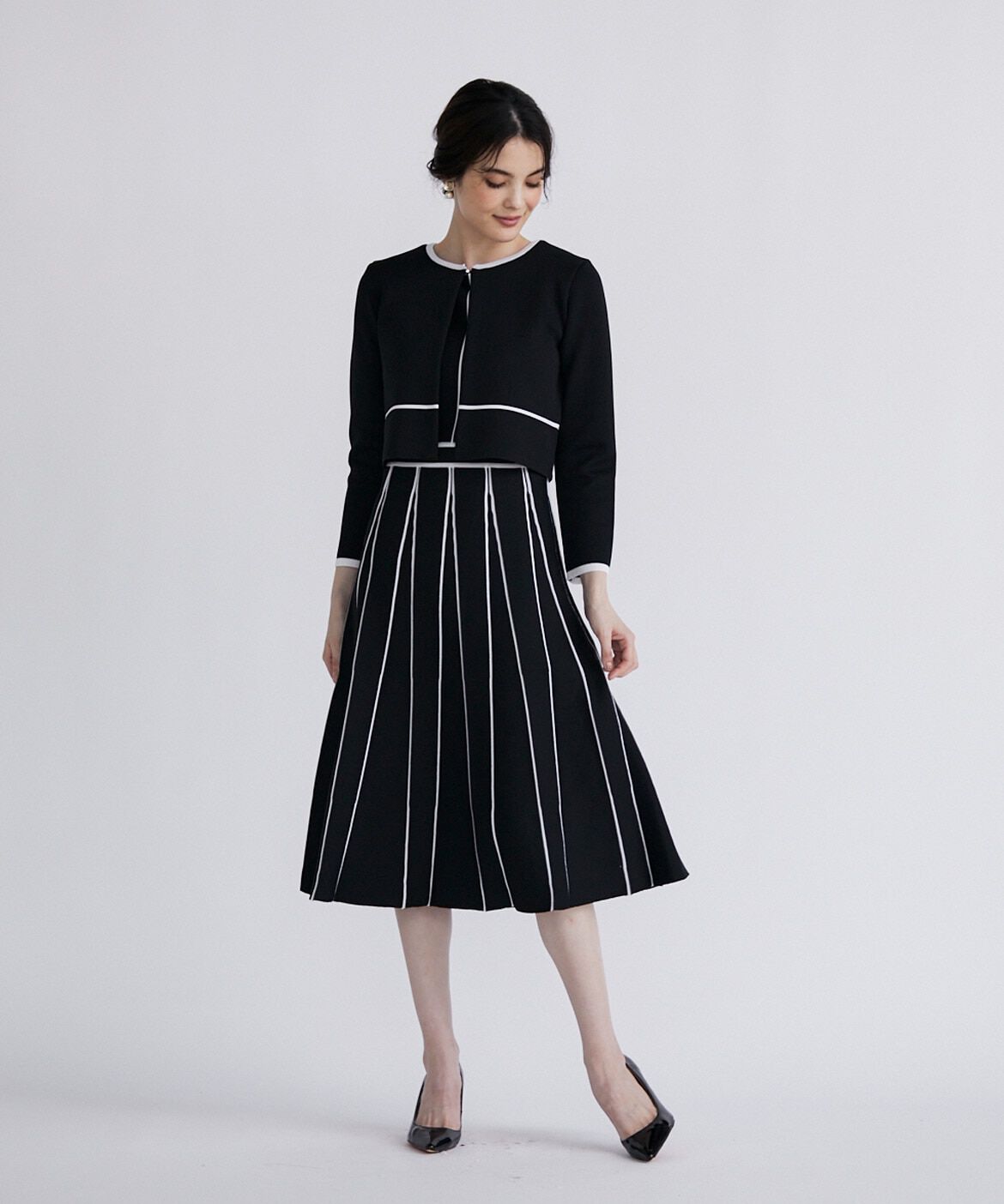 Maglie le cassetto「《M Maglie le cassetto》ラインクルーカーディガン」|カーディガン|