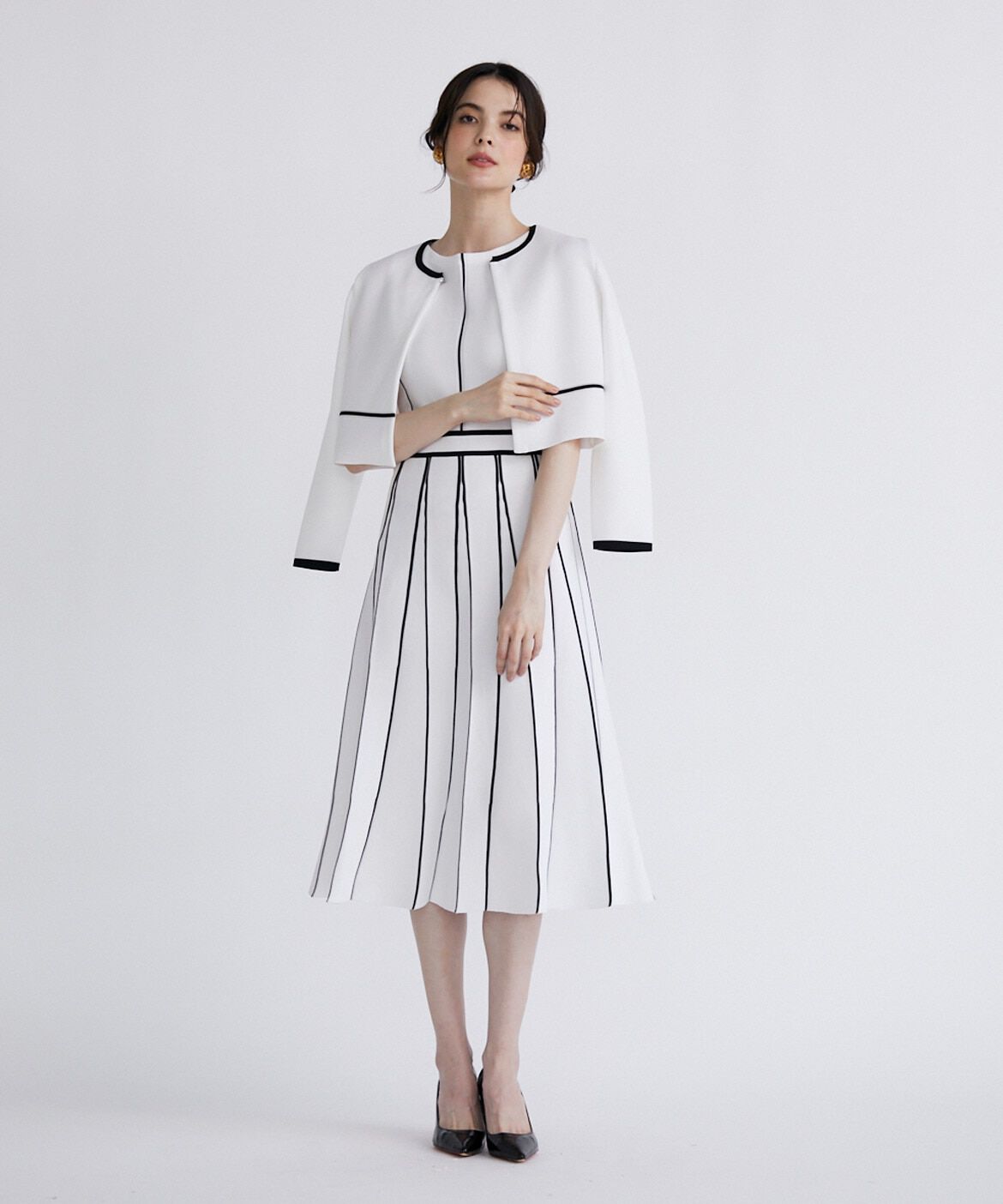 Maglie le cassetto「《M Maglie le cassetto》ラインクルーカーディガン」|カーディガン|